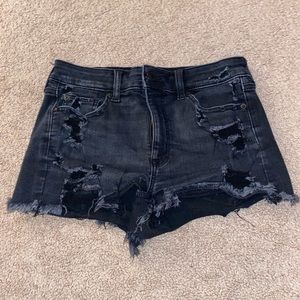 Black jean shorts